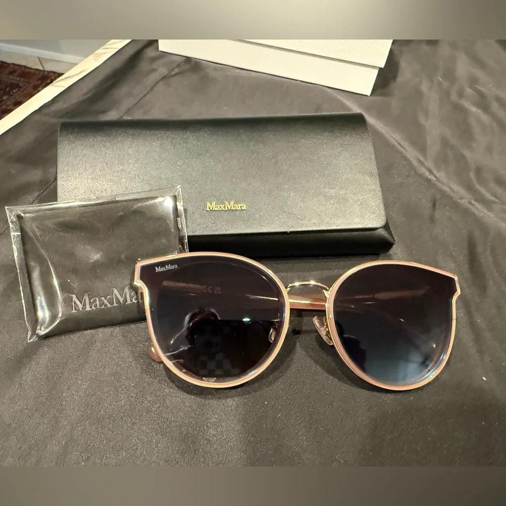 MaxMara Women's Mm Ilde lii Cat Eye Sunglasses Gold Copper